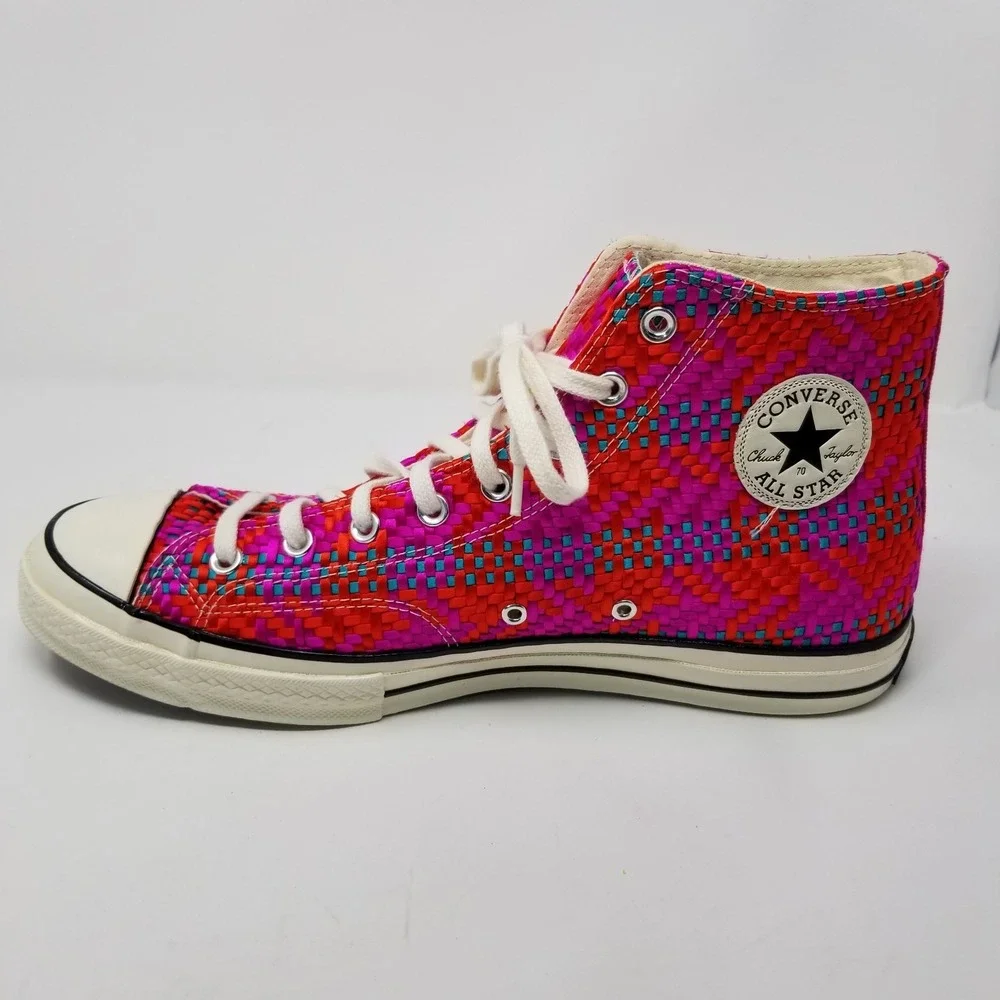 Converse Chuck 70 High Top Culture Weave Cherry Red/Pink Pop Size 13 167990c - Picture 8 of 16